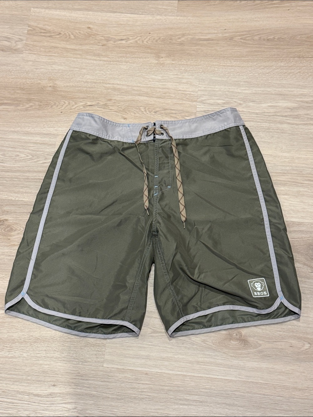 Howlers Bros Olive Green Athletic Swim/Board Shorts